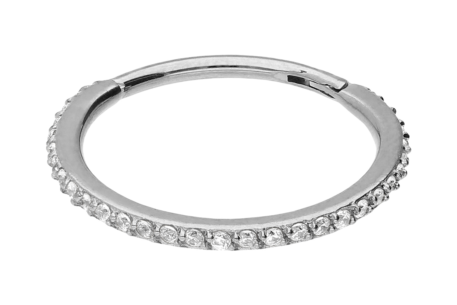 Chirurgenstahl Segmentring Clicker Piercing EINGEFASSTE KRISTALLE ++SALE++